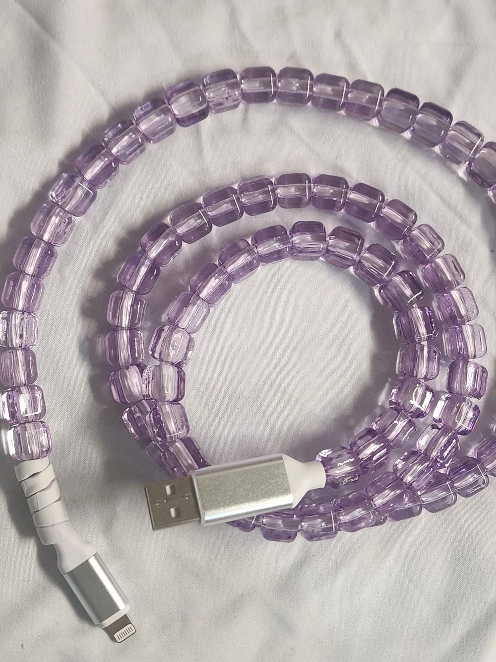 Purple Spiral USB Charging Cable - Universal USB-A to USB-C